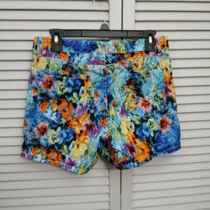 Workshop Andrea Javine Womens Shorts Size 10 Colorful Abstract Print